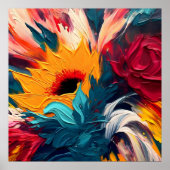 Strahlende Blüte – Kühne abstrakte Floralexpressio Poster (Vorne)