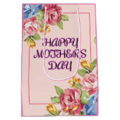 Strahlende Blüten für die Mama Mittlere Geschenktüte (Rückseite)