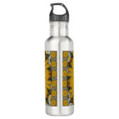 Strahlende Blüten: Goldene Sonnenblumen: Öko Chic  Edelstahlflasche (Rückseite)