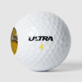 Strahlende Blüten: Goldene Sonnenblumen: Öko Chic Golfball (Logo)