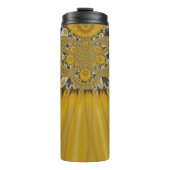 Strahlende Blüten: Goldene Sonnenblumen: Öko Chic  Thermosbecher (Vorderseite)