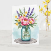 Strahlende Blüten Oma Karte (Gelbe Blume)