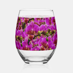 Strahlende Cluster: Die Magenta-Orchideen-Symphoni Weinglas Ohne Stiel