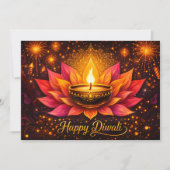 Strahlende Diwali-Freude Einladung (Vorderseite)