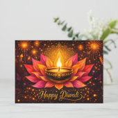 Strahlende Diwali-Freude Einladung (Stehend Vorderseite)
