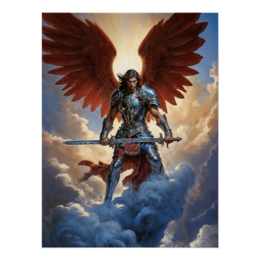 Strahlende Garde Erzengel Michael Poster (Vorderseite)