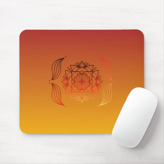 Strahlende Glut – Warme abstrakte botanische Kunst Mousepad (Mit Mouse)