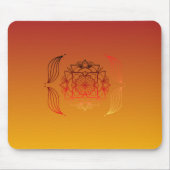 Strahlende Glut – Warme abstrakte botanische Kunst Mousepad (Vorne)