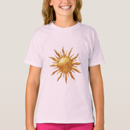 Strahlende goldene Sonnen-Himmels-Boho-Kunstgestal T-Shirt