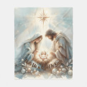 Strahlende Heilige Familie Weihnachtsszene Fleecedecke (Vorderseite)