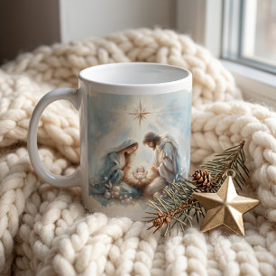 Strahlende Heilige Familie Weihnachtsszene Kaffeetasse