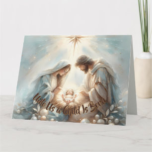Strahlende Heilige Familie Weihnachtsszene Karte