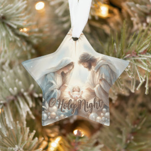 Strahlende Heilige Familie Weihnachtsszene Ornament