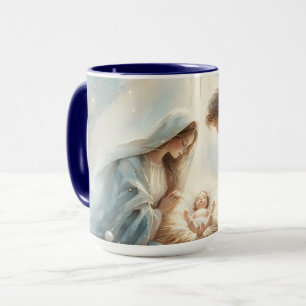 Strahlende Heilige Familie Weihnachtsszene Tasse