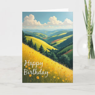 Strahlende Landschaft Geburtstagskarte Karte