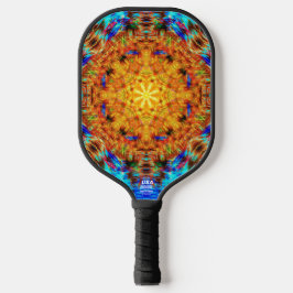 Strahlende Lebendige Kaleidoskop-Sonnenstrahl-Kuns Pickleball Schläger