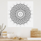 Strahlende Mandala-Malvorlage mit Tränenring Poster (Küche)