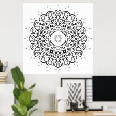 Strahlende Mandala-Malvorlage mit Tränenring Poster (Heimbüro)