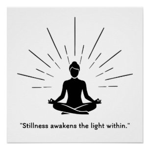Strahlende Meditationssilhouette Poster