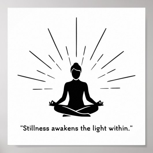 Strahlende Meditationssilhouette Poster (Vorne)