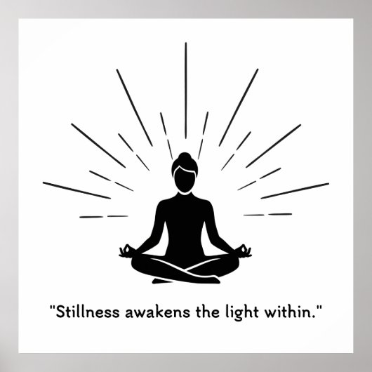 Strahlende Meditationssilhouette Poster (Vorne)