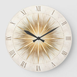 Strahlende Ordnung – Sonnenstrahl-Zifferblatt-Kuns Große Wanduhr