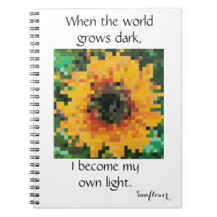 Strahlende Pixel-Sonnenblume Notizblock