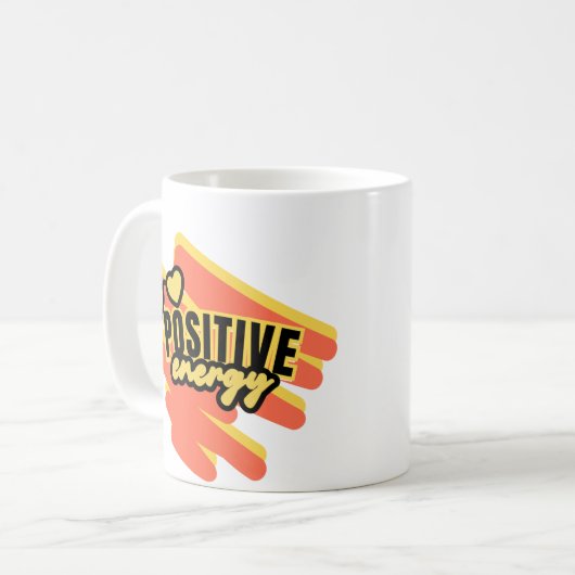 "Strahlende positive Energie!" Kaffeetasse (Vorderseite Links)