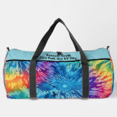 Strahlende Regenbogen-Tie-Dye-Monogramm-Personalis Duffle Bag (Rückseite)