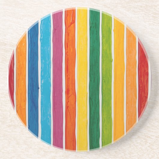 Strahlende Regenbogenstreifen  Getränkeuntersetzer (Vorne)