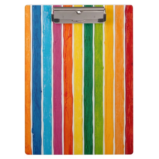 Strahlende Regenbogenstreifen Klemmbrett (Vorderseite)