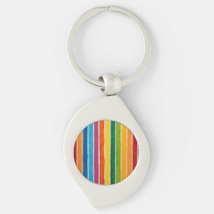 Strahlende Regenbogenstreifen  Schlüsselanhänger