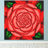 Strahlende Rubinnrose Leinwanddruck (Insitu (Holzboden))