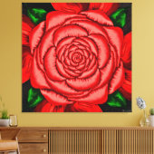 Strahlende Rubinnrose Leinwanddruck (Insitu (Wohnzimmer))