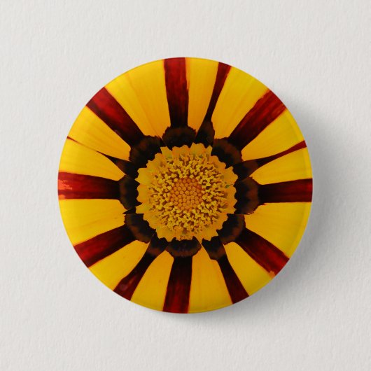 Strahlende Schatzblume Botanisches Foto Button (Vorderseite)