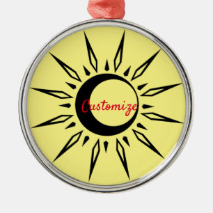 Strahlende Sonne Halbmond Donnerbucht Ornament Aus Metall