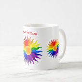 Strahlende Sonne – Pride-Kunst Kaffeetasse (VorderseiteRechts)