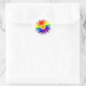 Strahlende Sonne – Pride-Kunst Runder Aufkleber (Tasche)