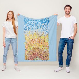 Strahlende Sonnenblüte Fleecedecke