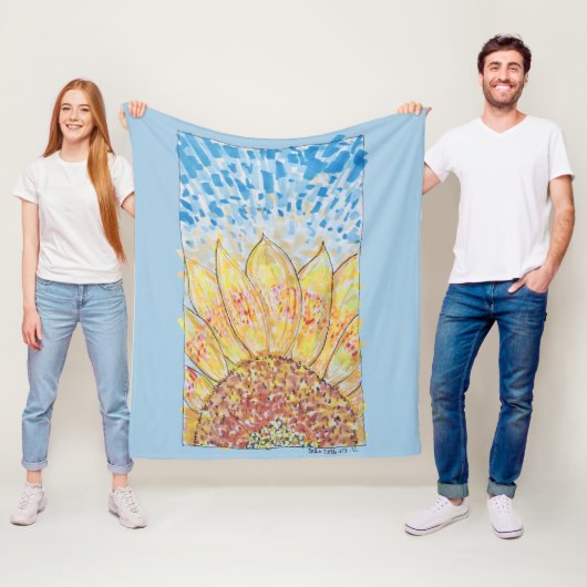 Strahlende Sonnenblüte Fleecedecke (Beispiel)