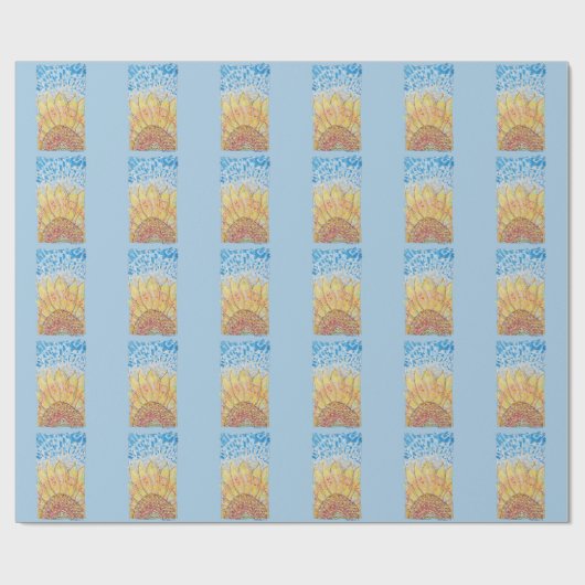 Strahlende Sonnenblüte Geschenkpapier (Flach)