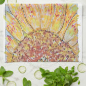 Strahlende Sonnenblüte Geschirrtuch (Gefaltet)