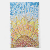 Strahlende Sonnenblüte Geschirrtuch (Vertikal)