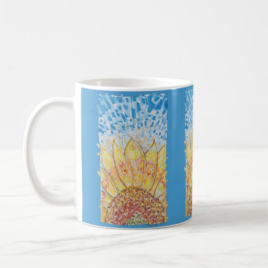 Strahlende Sonnenblüte Kaffeetasse (Links)