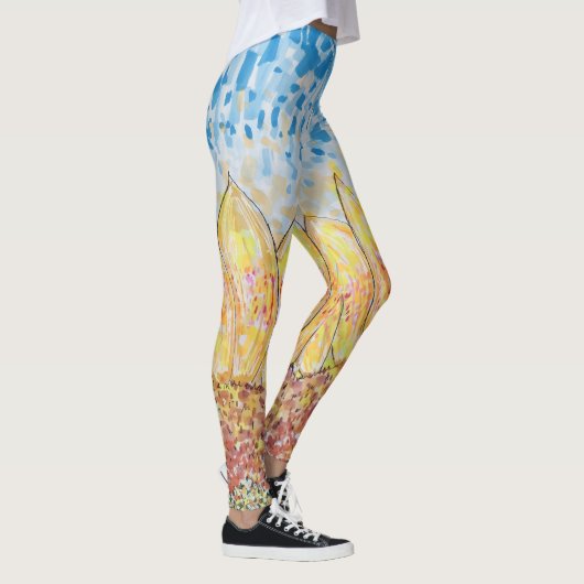 Strahlende Sonnenblüte Leggings (Rechts)