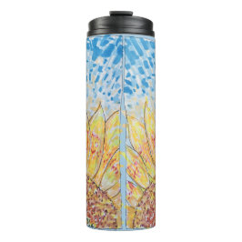 Strahlende Sonnenblüte Thermosbecher