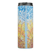 Strahlende Sonnenblüte Thermosbecher (Rückseite)
