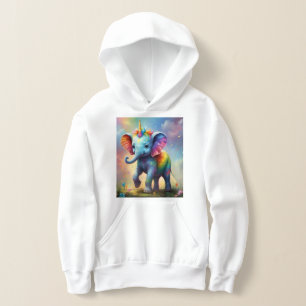 Strahlende Wunder: Das Regenbogen-Baby-Einhorn-Ele Hoodie
