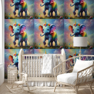Strahlende Wunder: Das Regenbogen-Baby-Einhorn-Ele Tapete