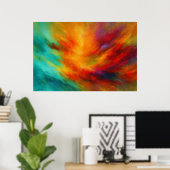 Strahlender Ausbruch Abstrakte Explosion der Farbe Poster (Heimbüro)